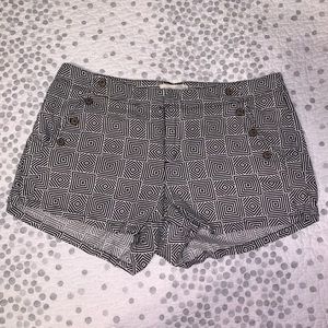 black & white printed shorts